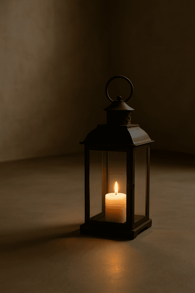 Een lantaarn in een stille ruimte — begeleiden door te verlichten, niet te duwen.