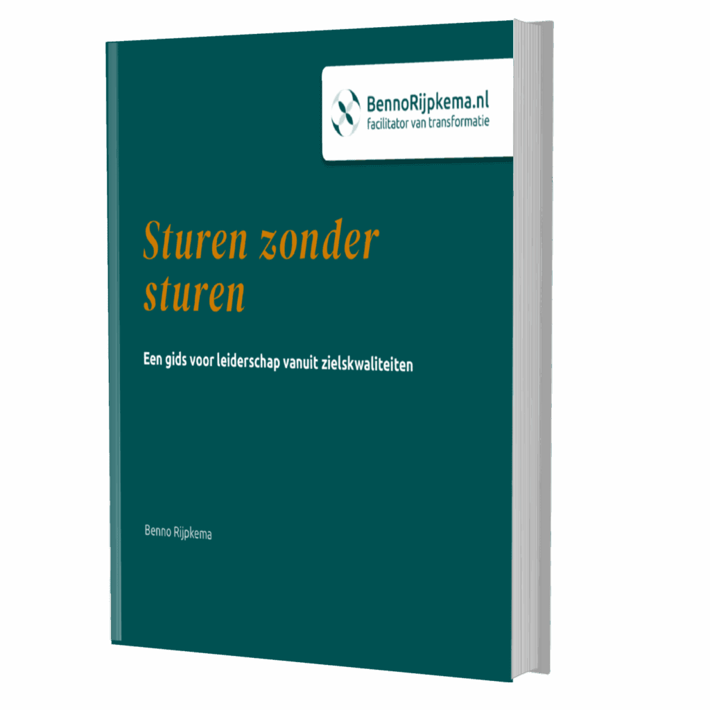 Boek Sturen zonder sturen van Benno Rijpkema – gids voor leiderschap vanuit zielskwaliteiten.